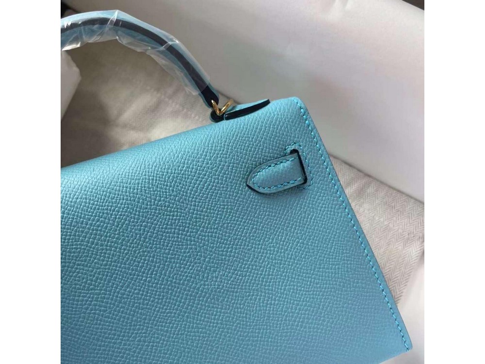 HERMES KELLY LİGHT-BLUE - Luxury Bags