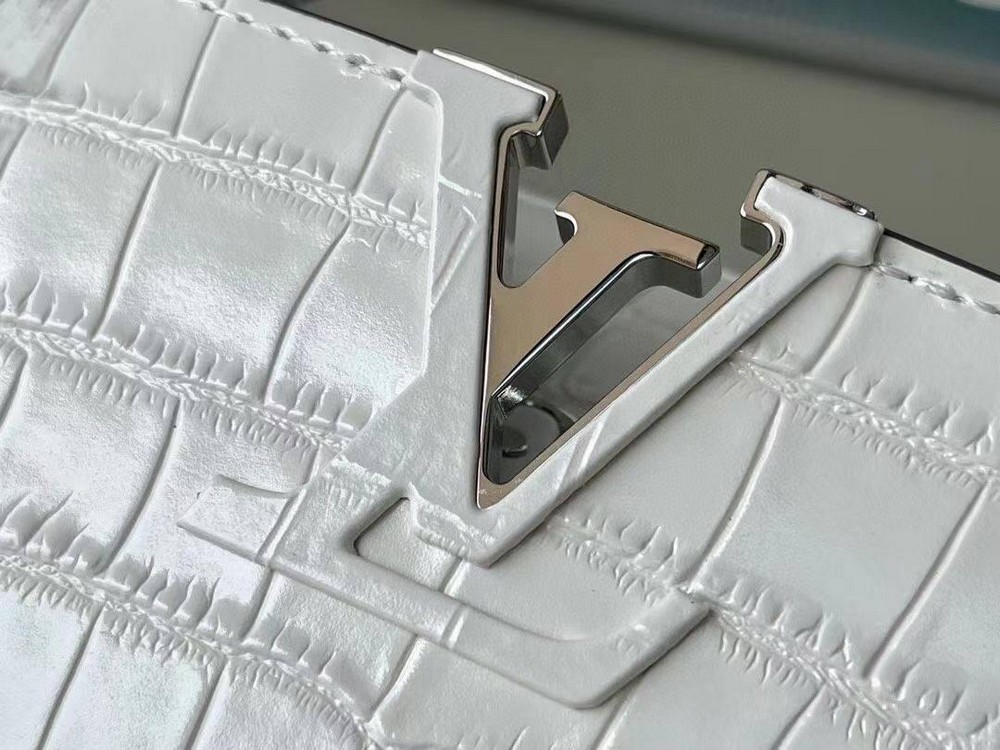 Capucines crocodile handbag Louis Vuitton White in Crocodile - 34363035